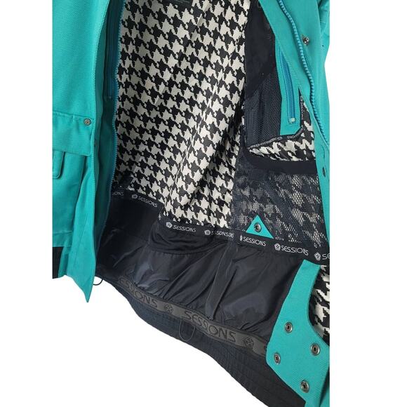 Sessions Turquoise Women Ski Snowboarding Warm Winter Jacket M *Read - Picture 6 of 8